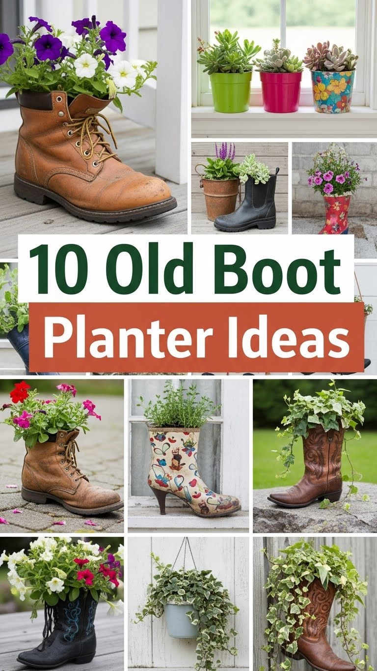 10 Old Boot Planter Ideas