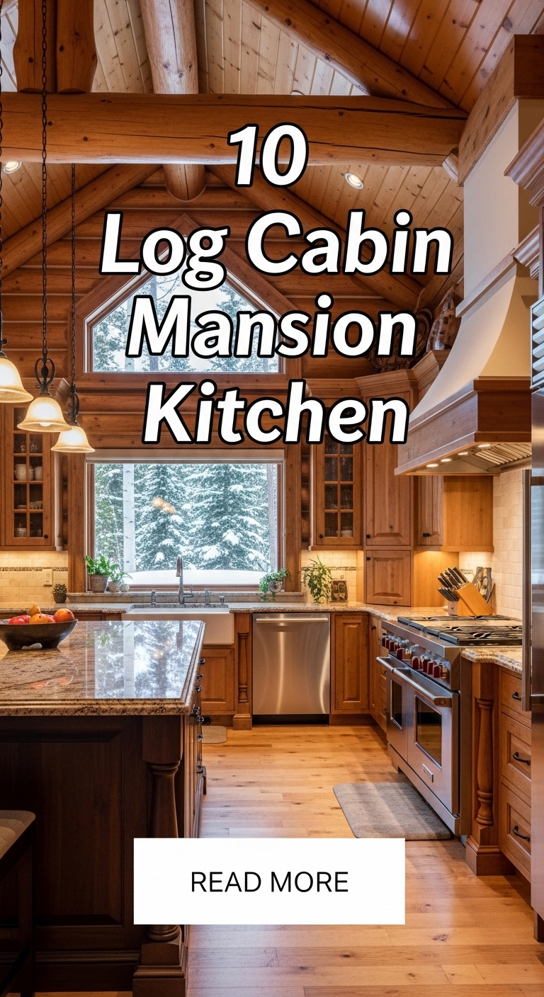10 Log Cabin Mansion Kitchen