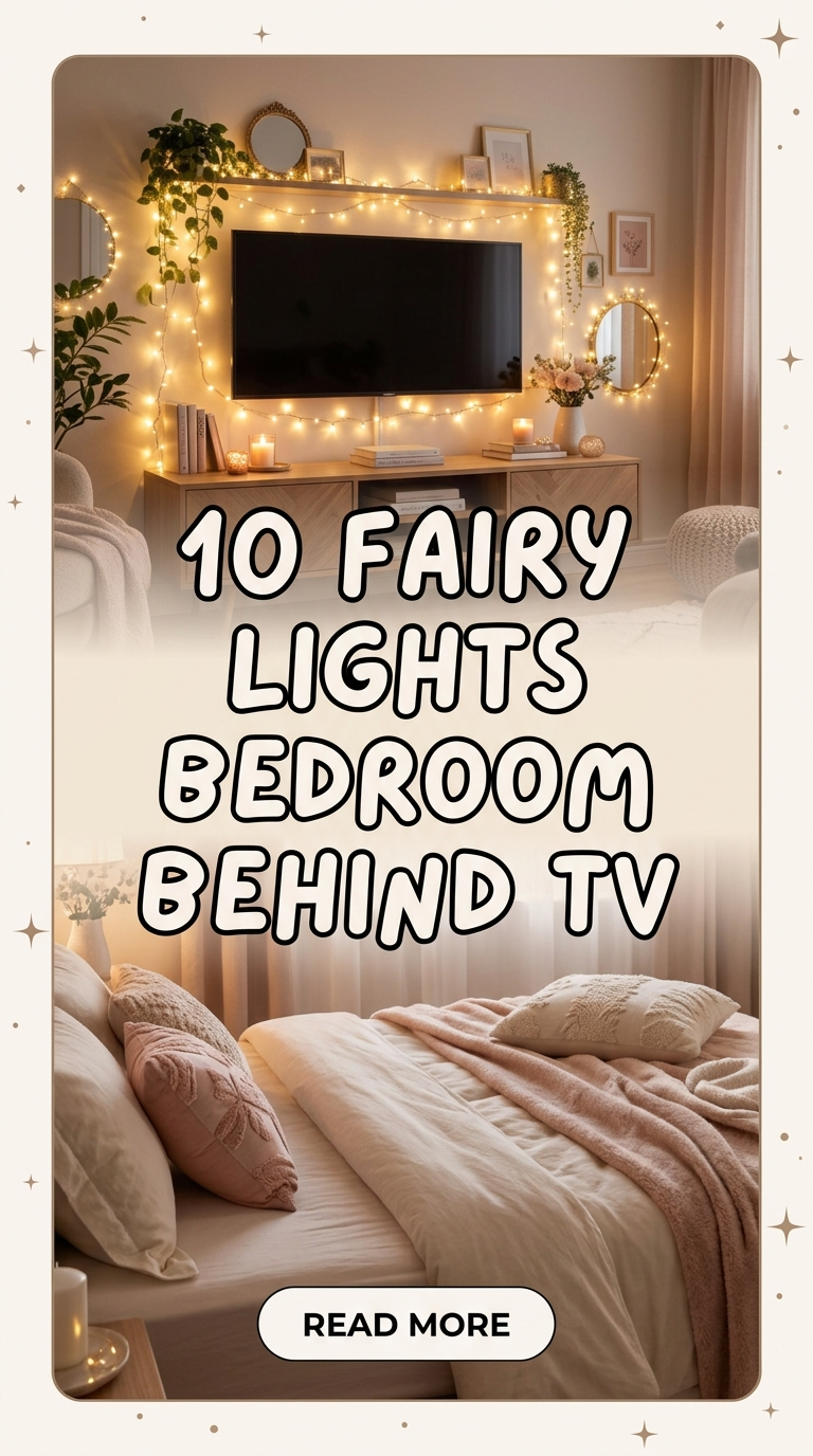 10 Fairy Lights Bedroom Behind TV