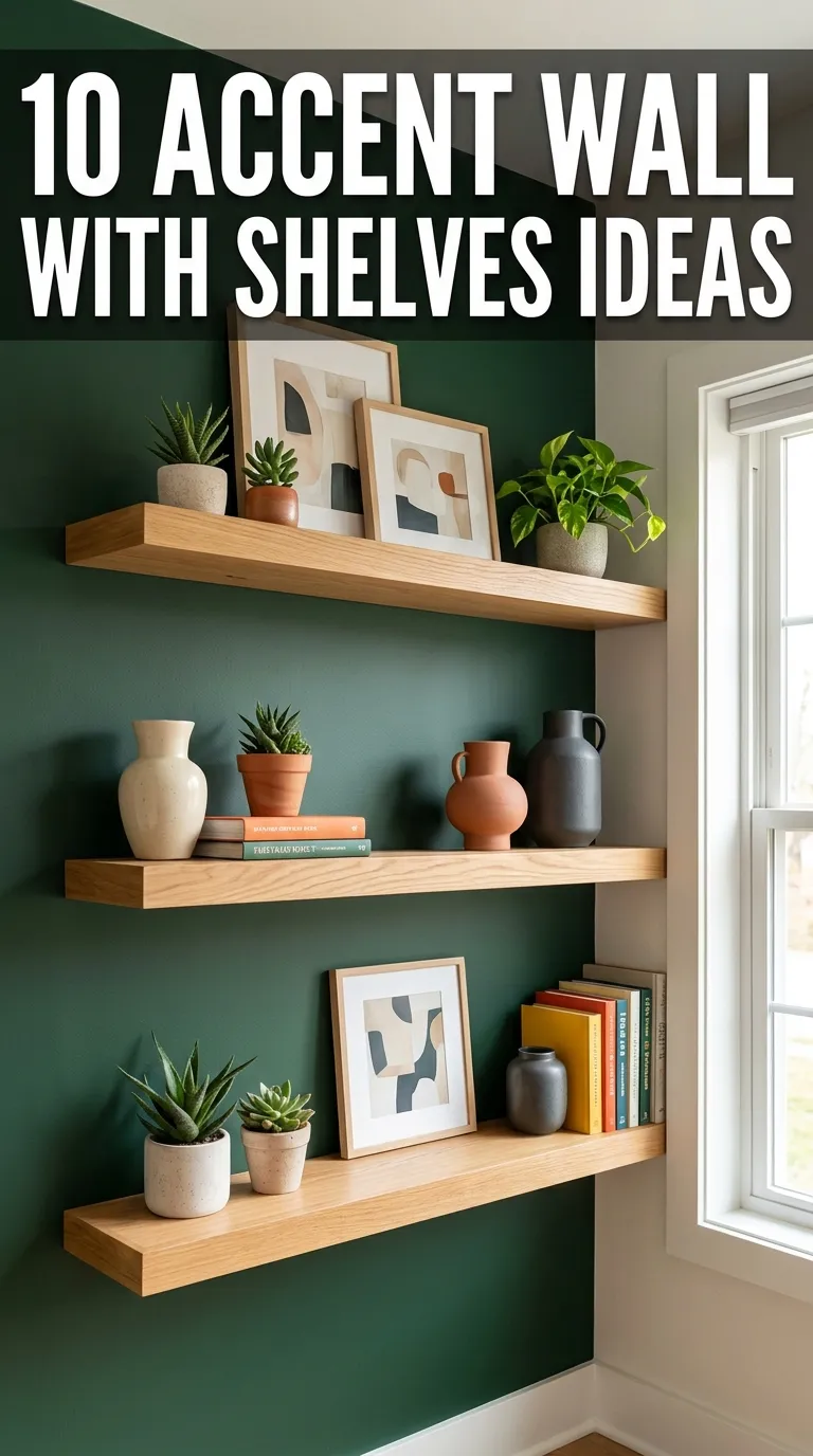 10 Accent Wall With Shelves Ideas