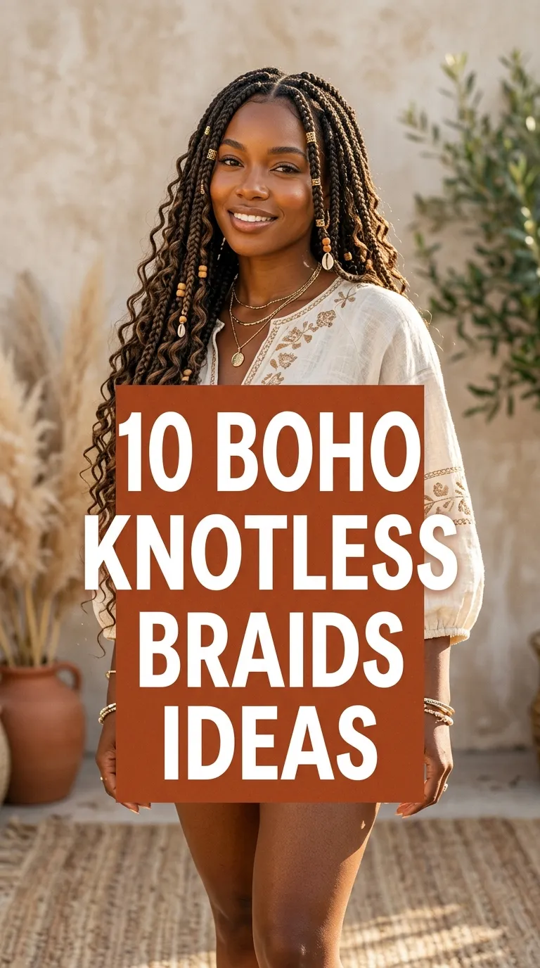 10 Boho Knotless Braids Ideas