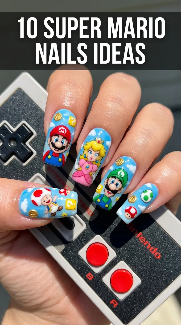 10 Super Mario Nails Ideas