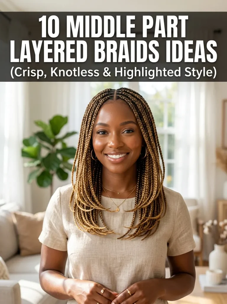 10 Middle Part Layered Braids Ideas