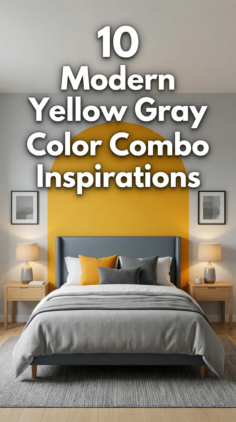 10 Modern Yellow Gray Bedroom Color Combo Ideas