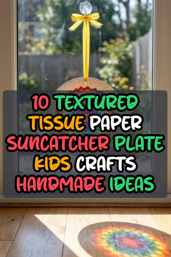 10 Textured Tissue Paper Suncatcher Plate Kids Crafts Handmade Ideas