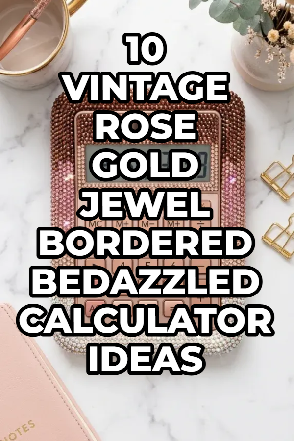 10 Vintage Rose Gold Jewel Bordered Bedazzled Calculator Ideas