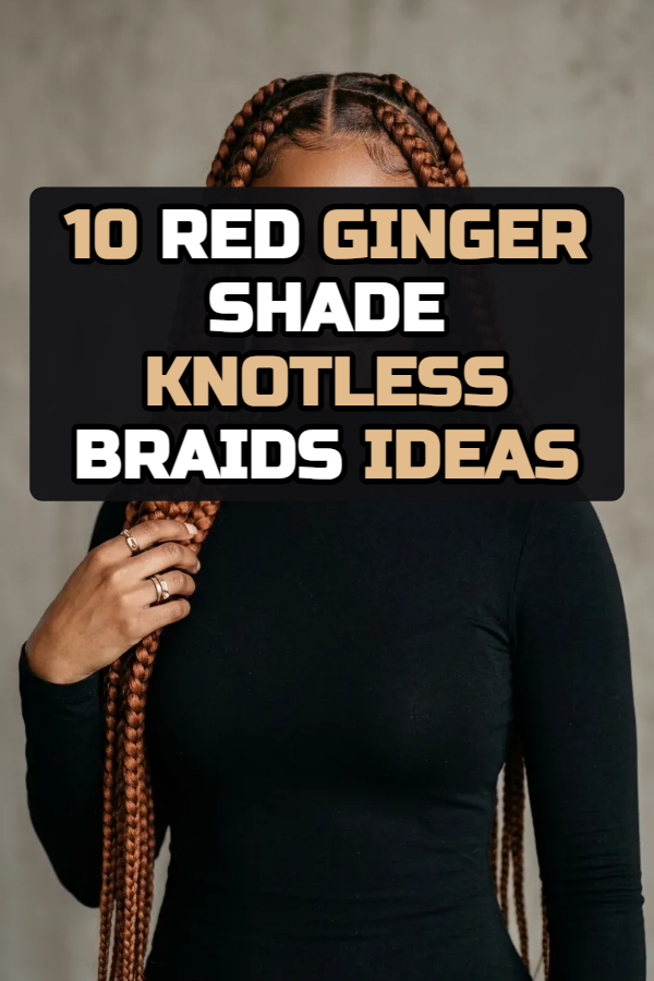 10 Red Ginger Shade Knotless Braids Ideas